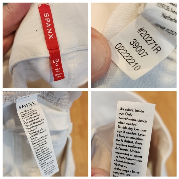 NWT Spanx SPANXshape White EveryWear Ankle Skinny Jeans Size Large Stretch Denim - Picture 3 of 16